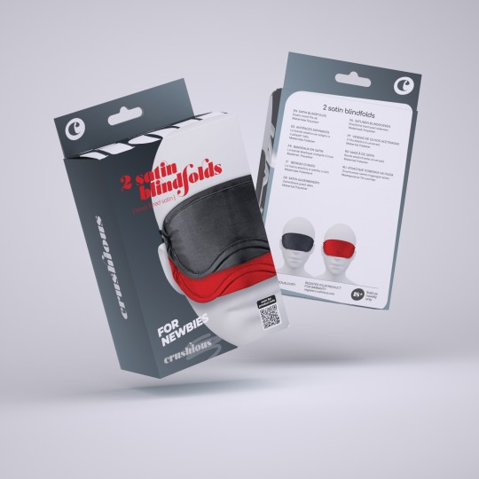 2 АТЛАСНЫЕ ПОВЯЗКИ НА ГЛАЗА ЧЕРНО-КРАСНОГО ЦВЕТА