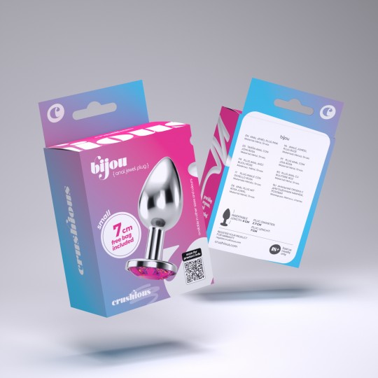 CRUSHIOUS BIJOU ANAL JEWEL PLUG PINK SMALL WITH FREE VELVETY BAG