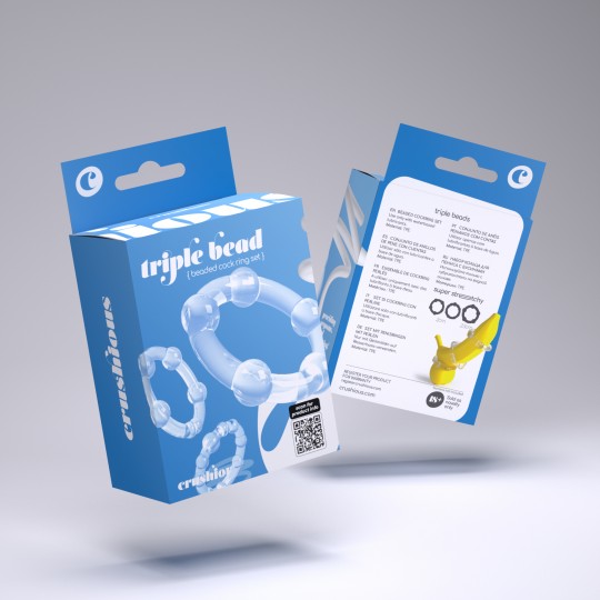 SET DE ANÉIS PENIANOS TRIPLE BEAD TRANSPARENTES CRUSHIOUS
