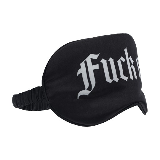 MASQUE DE NUIT FUCK OFF PRINTED SATIN NOIR OUCH!