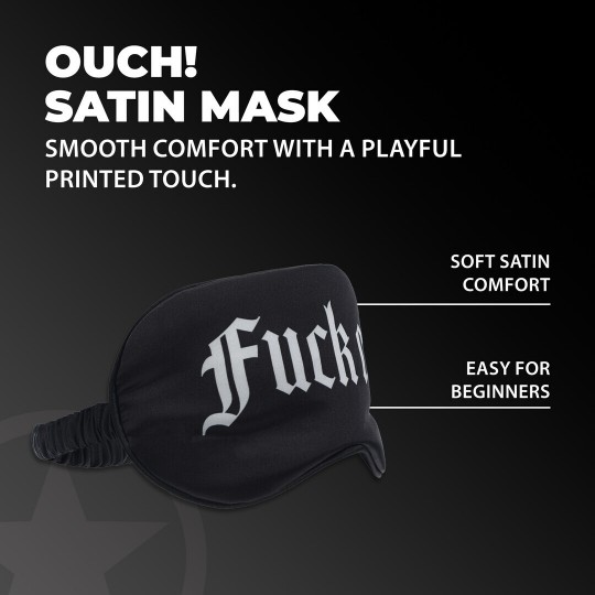 MASQUE DE NUIT FUCK OFF PRINTED SATIN NOIR OUCH!