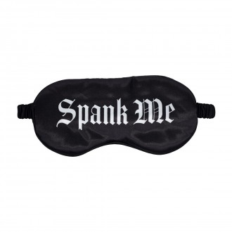 OUCH! SPANK ME PRINTED SATIN MASK BLACK