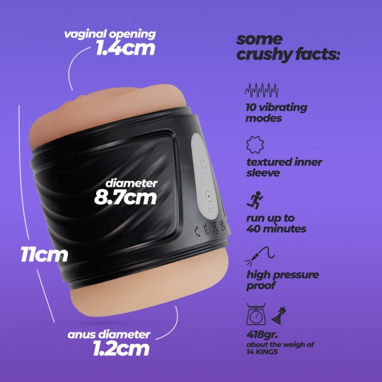 DUNK DOPPELTER MASTUBATOR MIT VIBRATION CRUSHIOUS 