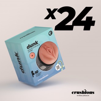PACK DE 24 MASTURBADOR CON DOBLE ENTRADA Y VIBRACIÓN DUNK CRUSHIOUS