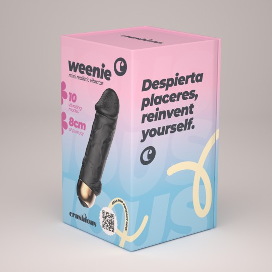 MINI-VIBROMASSEUR RÉALISTE WEENIE NOIR CRUSHIOUS