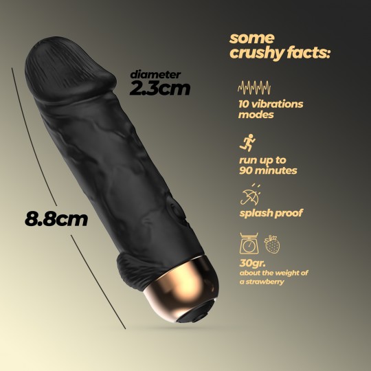 МИНИ-ВИБРАТОР REALISTIC WEENIE ЧЕРНЫЙ CRUSHIOUS