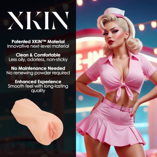PINUP DOLLS - CARHOP CUTIE DARLA SMASHBURGER - TPE MEDIUM MASTURBATOR - 202G - FLESH