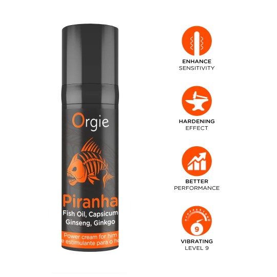 CREMA STIMOLANTE PER UOMINI PIRANHA POWER CREAM 15 ML ORGIE