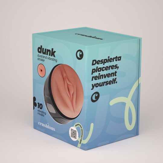 MASTURBADOR CON DOBLE ENTRADA Y VIBRACIÓN DUNK CRUSHIOUS