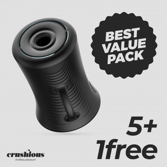 5ER-PACK + 1 GRATIS ULTRA-LEISTUNGSSTARKER MASTURBATOR VOYAGE CRUSHIOUS