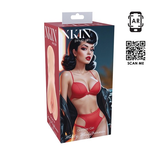 PINUP DOLLS - GREASER GIRL MISTY MUFFBURNER - TPE MEDIUM MASTURBATOR - 204G - FLESH