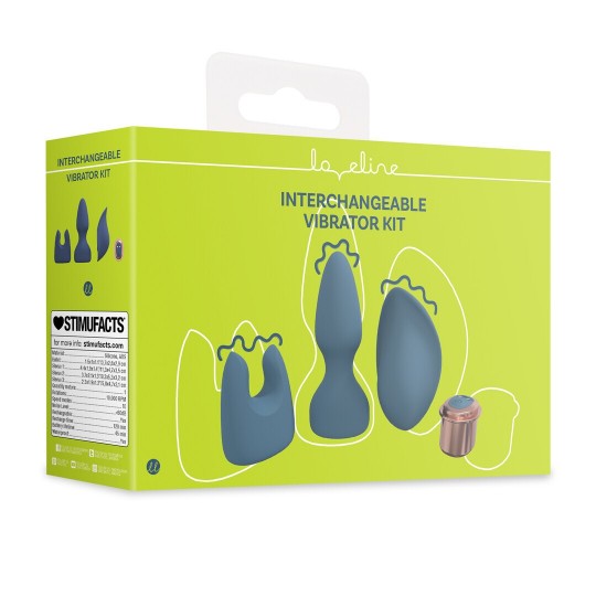 INTERCHANGEABLE VIBRATOR KIT - BLUE/GREY