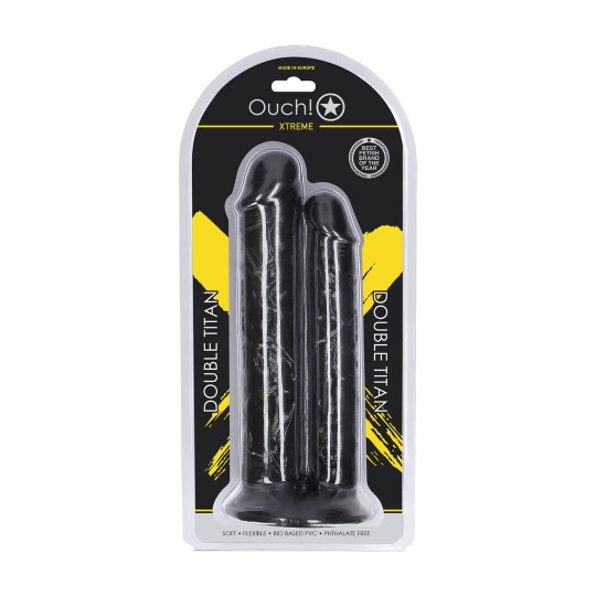 DOUBLE TITAN - REALISTIC DOUBLE DILDO - 24,5 CM - BLACK