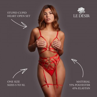 STUPID CUPID - HEART OPEN SET - ONE SIZE - RED