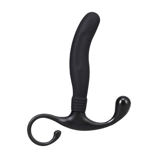 SMOOTH SILICONE PROSTATE MASSAGER - BLACK