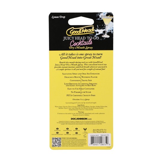 JUICY HEAD - COCKTAILS - DRY MOUTH SPRAY TO-GO - LEMON DROP - 0.3 FL OZ / 9 ML