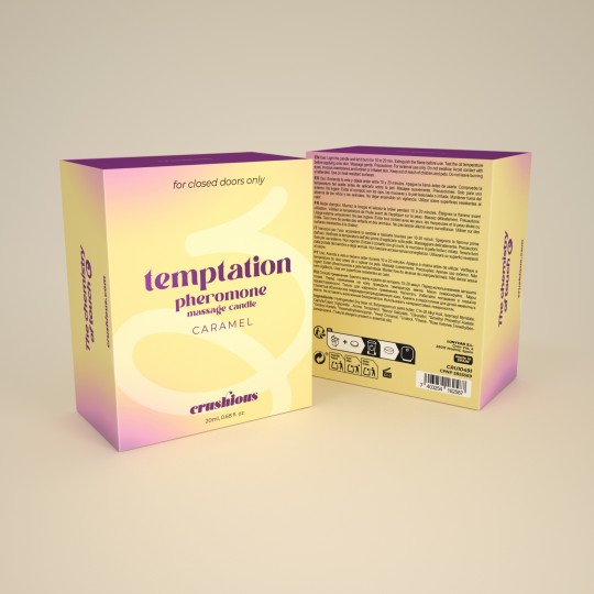 CRUSHIOUS TEMPTATION MASSAGE CANDLE WITH PHEROMONES AND TOFFEE CARAMEL AROMA 20ML