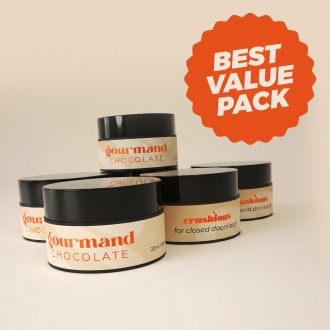 PACK 5 + 1 GRATUIT BOUGIE DE MASSAGE GOURMAND AUX PHÉROMONES ET AU PARFUM DE CHOCOLAT 20 ML CRUSHIOUS