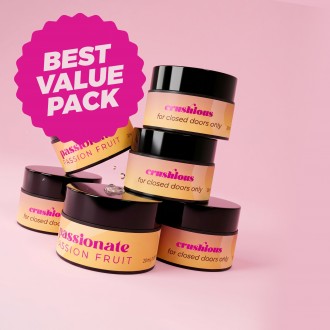 PACK 5 + 1 GRATUITO VELA DE MASAJE PASSIONATE CON FEROMONAS Y AROMA A FRUTA DE LA PASIÓN 20 ML CRUSHIOUS