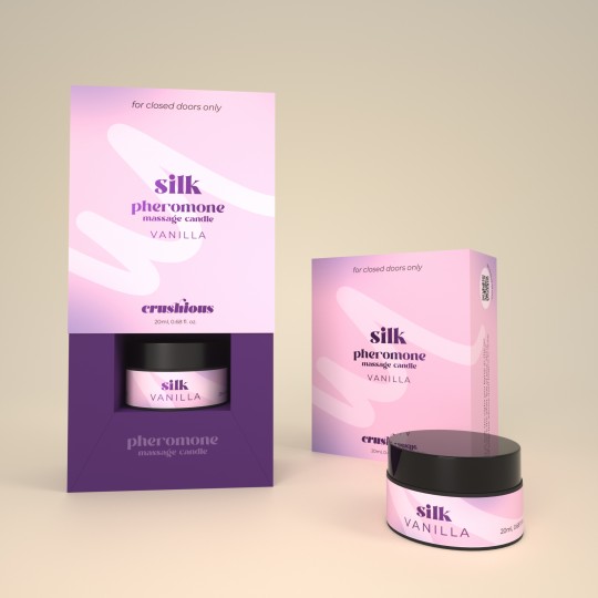 CRUSHIOUS SILK MASSAGE CANDLE WITH PHEROMONES AND VANILLA SCENT 20ML
