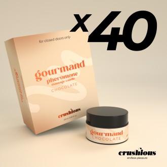 PACK DE 40 BOUGIE DE MASSAGE GOURMAND AUX PHÉROMONES ET AU PARFUM DE CHOCOLAT 20 ML CRUSHIOUS