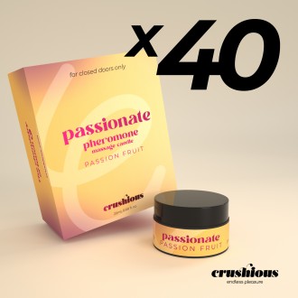 PACK DE 40 BOUGIE DE MASSAGE PASSIONATE AUX PHÉROMONES ET AU PARFUM DE FRUIT DE LA PASSION 20 ML CRUSHIOUS