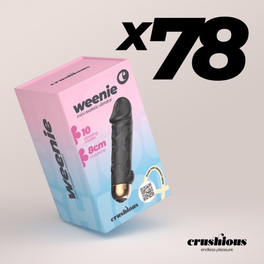 CONFEZIONE DA 78 MINI VIBRATORE A PROIETTILE REALISTICO WEENIE NERO CRUSHIOUS