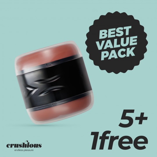 CONFEZIONE 5 +1 GRATUITO MASTURBATORE A DOPPIA ENTRATA LAMAR CRUSHIOUS