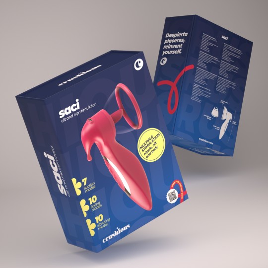 SACI STIMOLATORE CLITORIDEO E CAPEZZOLO CON ASPIRAZIONE CRUSHIOUS