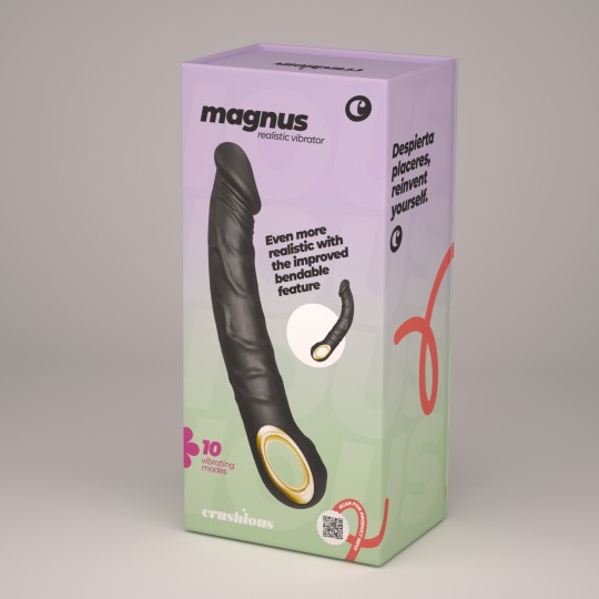 ГИБКИЙ ВИБРАТОР CRUSHIOUS MAGNUS BEND ЧЕРНЫЙ