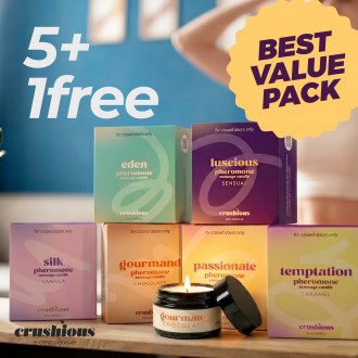 PACK 5 + 1 GRATUIT BOUGIES DE MASSAGE MULTI-PARFUMS AUX PHÉROMONES 20 ML CRUSHIOUS