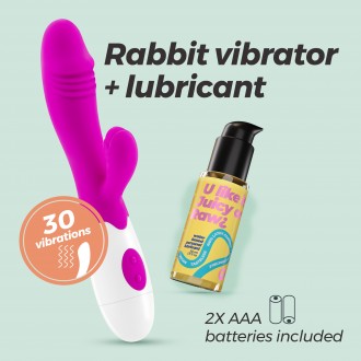 VIBROMASSEUR RABBIT LOLLIPOP ET LUBRIFIANT À BASE D’EAU INCLUS CRUSHIOUS