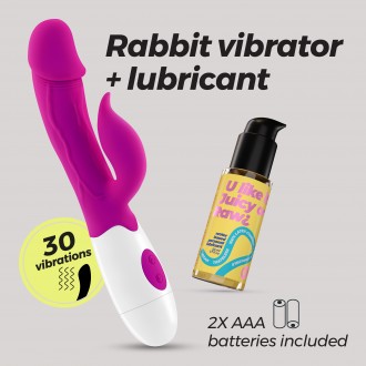 VIBRATORE CON STIMOLATORE CLITORIDEO MOCHI E LUBRIFICANTE A BASE D'ACQUA INCLUSO CRUSHIOUS