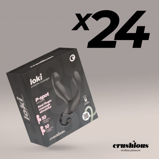 PACK DE 24 MASSAGEUR DE PROSTATE LOKI RECHARGEABLE AVEC TÉLÉCOMMANDE CRUSHIOUS
