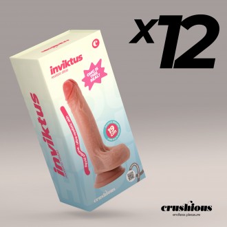 PACK DE 12 DILDOS DE SILICONA LÍQUIDA INVIKTUS 7 CRUSHIOUS PIEL