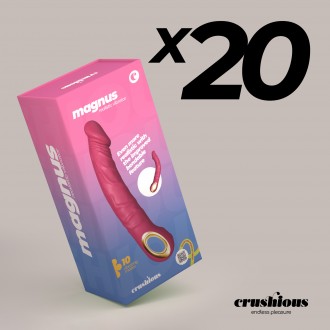 PACK DE 20 VIBRATEUR FLEXIBLE MAGNUS BEND ROSE CRUSHIOUS