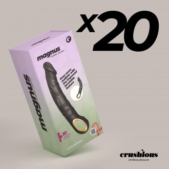 PACK DE 20 VIBRATEUR FLEXIBLE MAGNUS BEND NOIR CRUSHIOUS