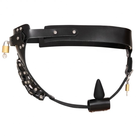 LEATHER CHASTITY THONG