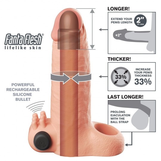 VIBRATING REAL FEEL 2" EXTENSION