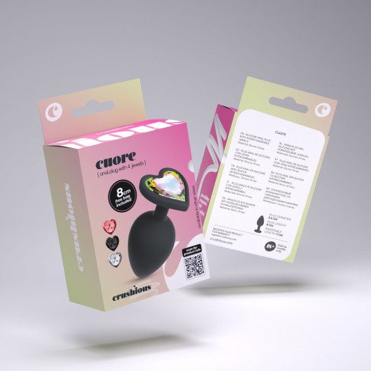 CUORE PLUG ANAL MEDIANO CON 4 JOYAS INTERCAMBIABLES CRUSHIOUS