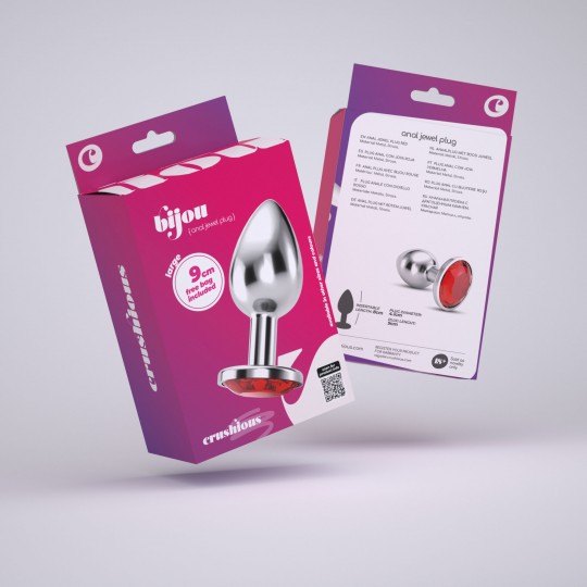 PLUG ANAL BIJOU ROUGE GRAND CRUSHIOUS AVEC SAC VELOUTÉ GRATUIT