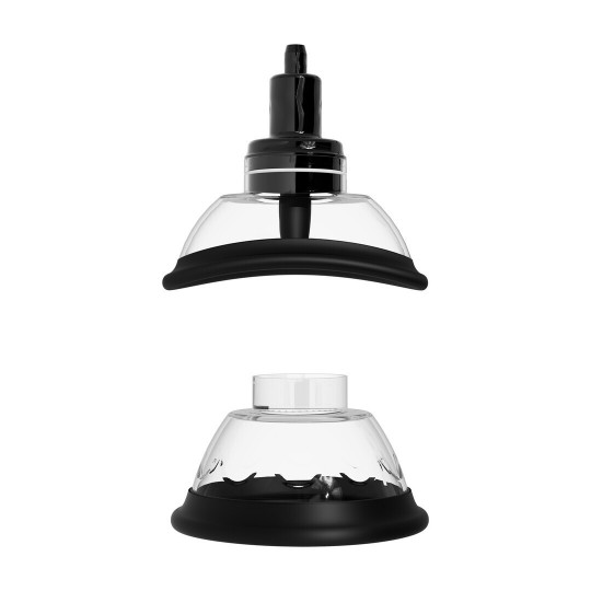 AUTOMATIC VAGINA AND BREAST PUMP WITH ROTATING AND VIBRATING TONGUE - BLACK