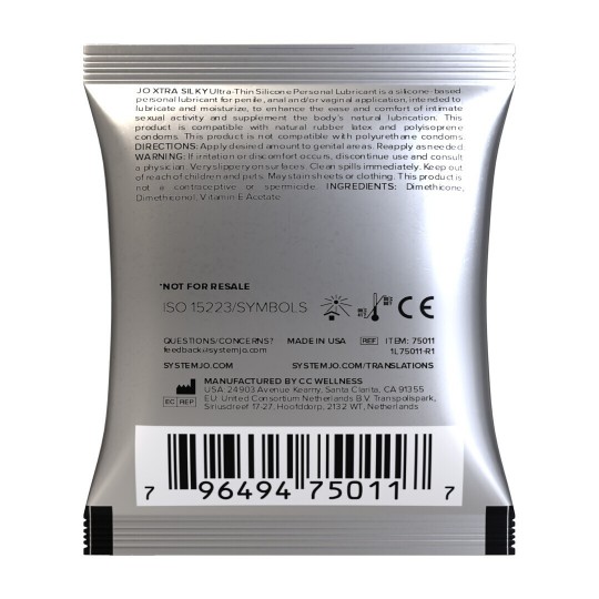 XTRA SILKY - ORIGINAL - ULTRA THIN SILICONEBASED LUBRICANT - 0.17 FL OZ / 5 ML - SACHET