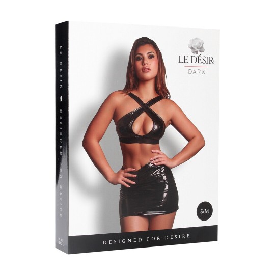 VIXEN - CROSS OVER WRAP TOP AND SKIRT - ONE SIZE - BLACK