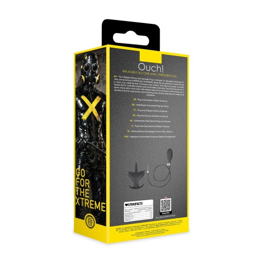 INFLATABLE SILICONE ANAL SPREADER PLUG - BLACK