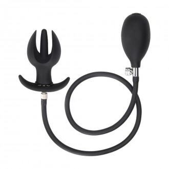 INFLATABLE SILICONE ANAL SPREADER PLUG - BLACK