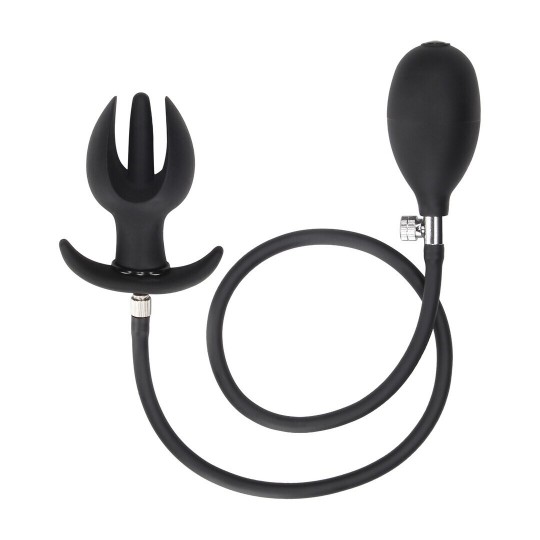 INFLATABLE SILICONE ANAL SPREADER PLUG - BLACK