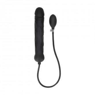 INFLATABLE SILICONE DILDO - LARGE - BLACK