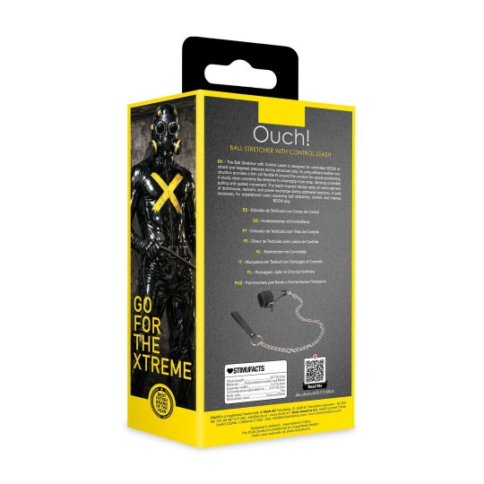 BALL STRETCHER WITH CONTROL LEASH - BLACK/SILVER