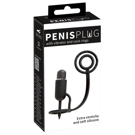 PENISPLUG WITH VIBRATOR AND COCK RINGS